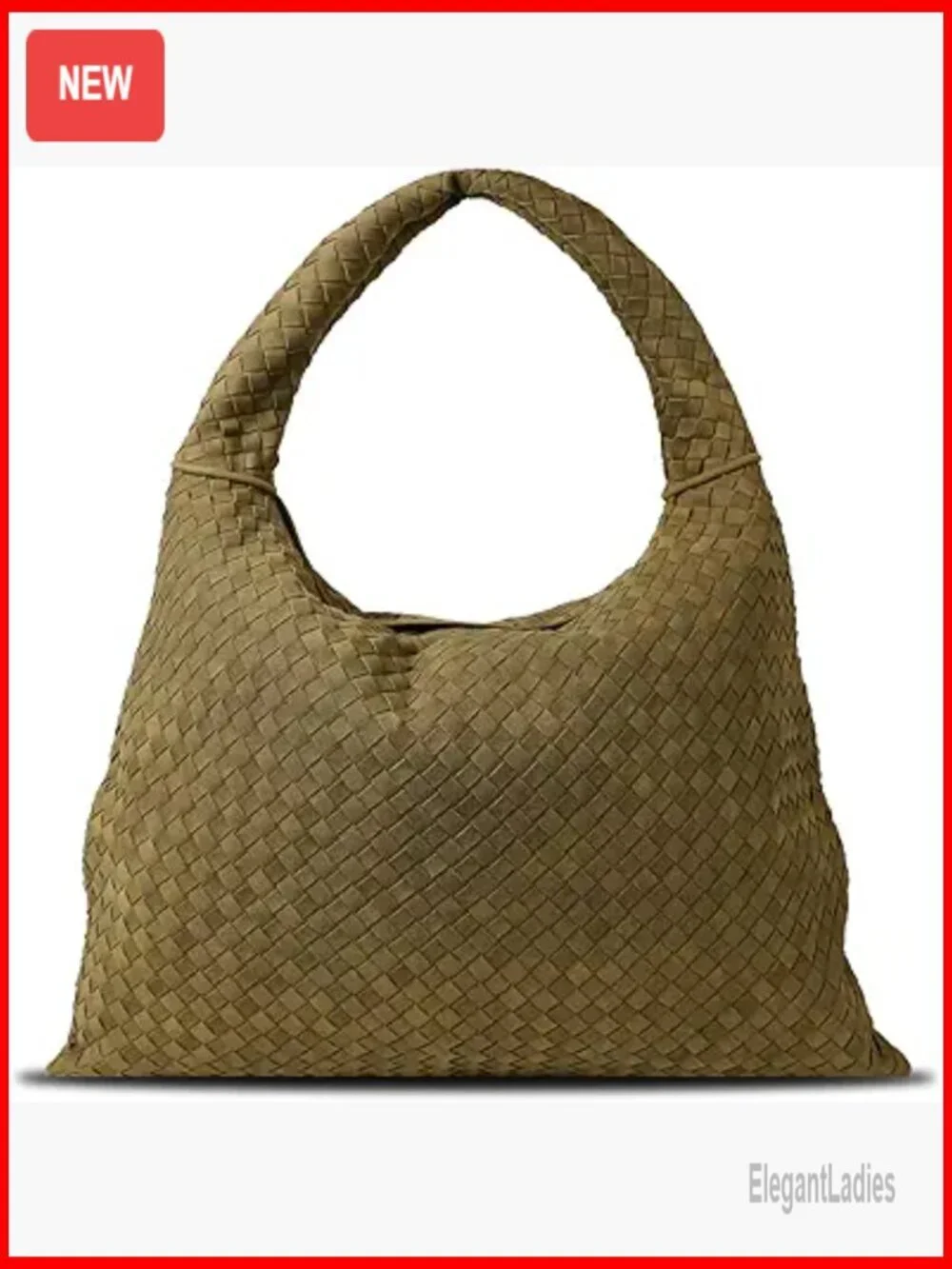 Large Vegan Leather Woven Tote Bag, Suede Hobo Shoulder Purse